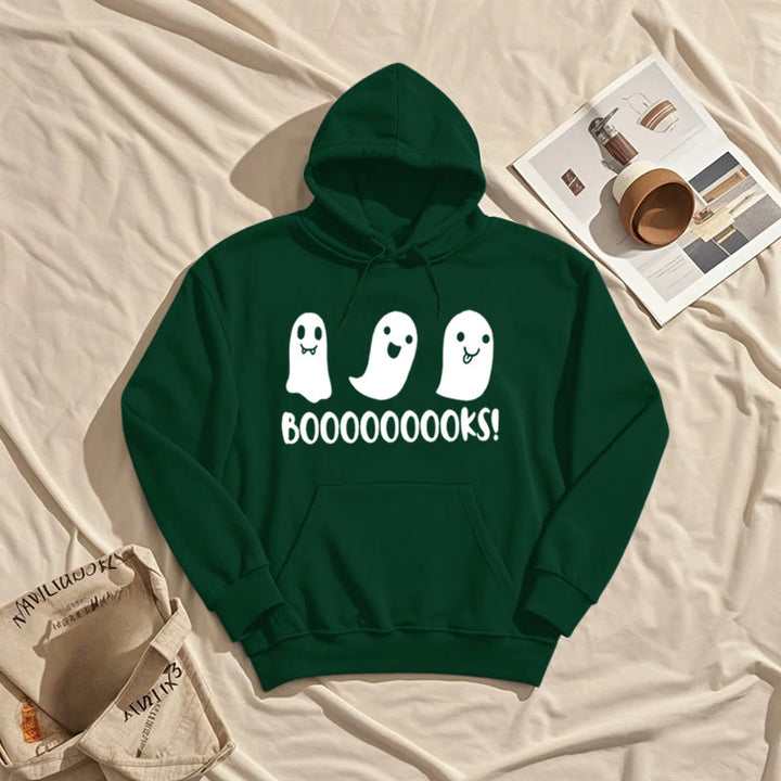 Booooks Ghost Fleece Hoodie Long Sleeves Hooded Sweatshirts