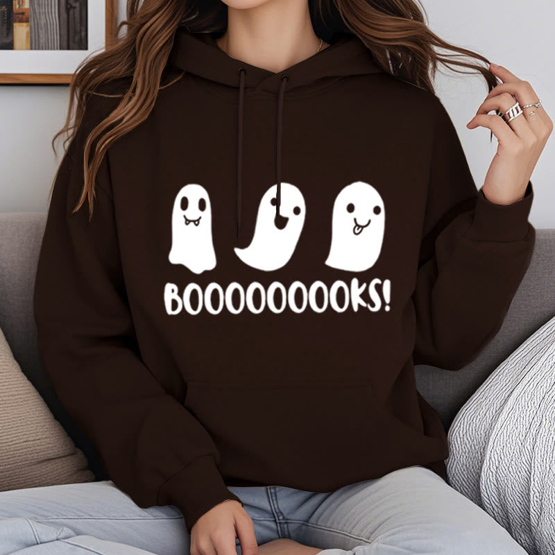 Booooks Ghost Fleece Hoodie Long Sleeves Hooded Sweatshirts