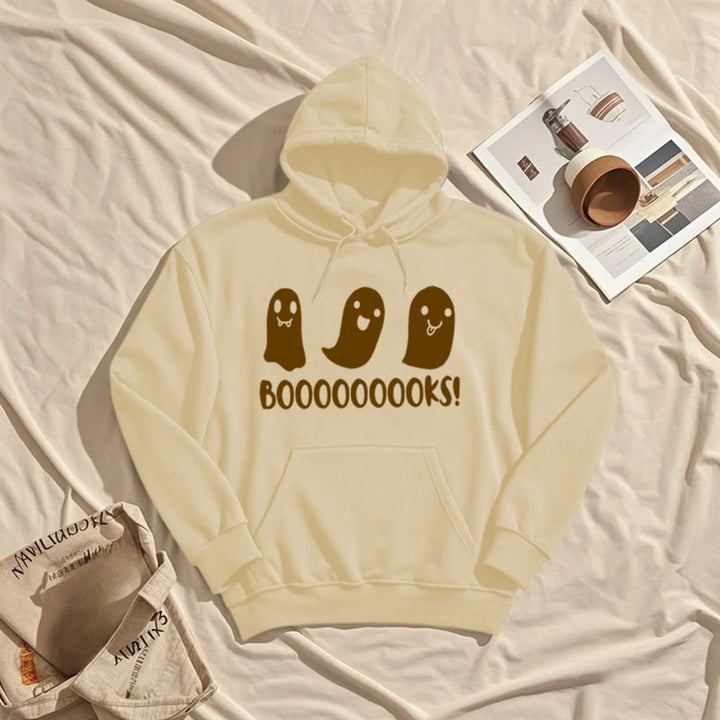 Booooks Ghost Fleece Hoodie Long Sleeves Hooded Sweatshirts