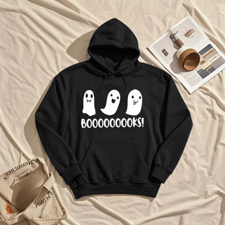 Booooks Ghost Fleece Hoodie Long Sleeves Hooded Sweatshirts