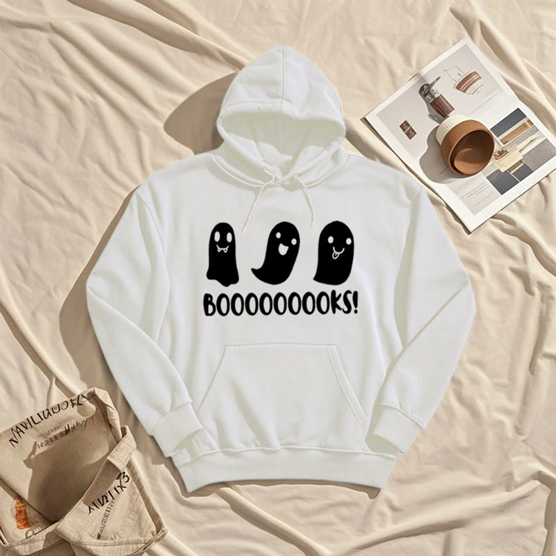 Booooks Ghost Fleece Hoodie Long Sleeves Hooded Sweatshirts