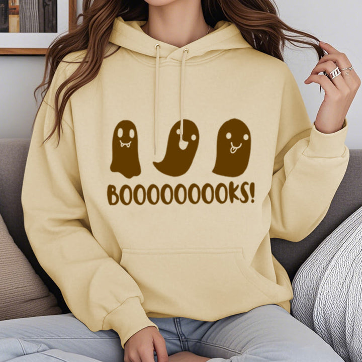 Booooks Ghost Fleece Hoodie Long Sleeves Hooded Sweatshirts