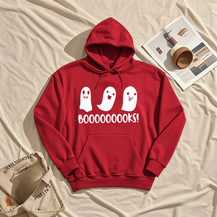 Booooks Ghost Fleece Hoodie Long Sleeves Hooded Sweatshirts