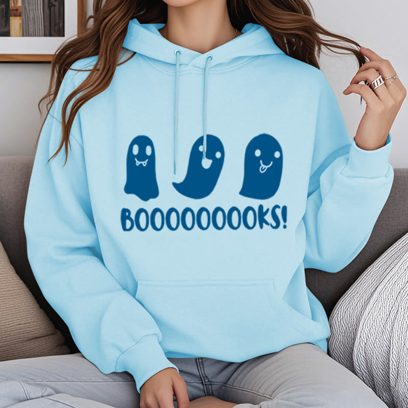 Booooks Ghost Fleece Hoodie Long Sleeves Hooded Sweatshirts