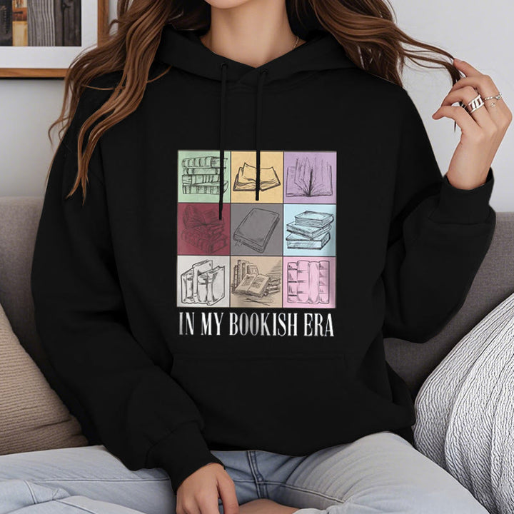 In My Bookish Era Fleece Hoodie Long Sleeves Hooded Sweatshirts