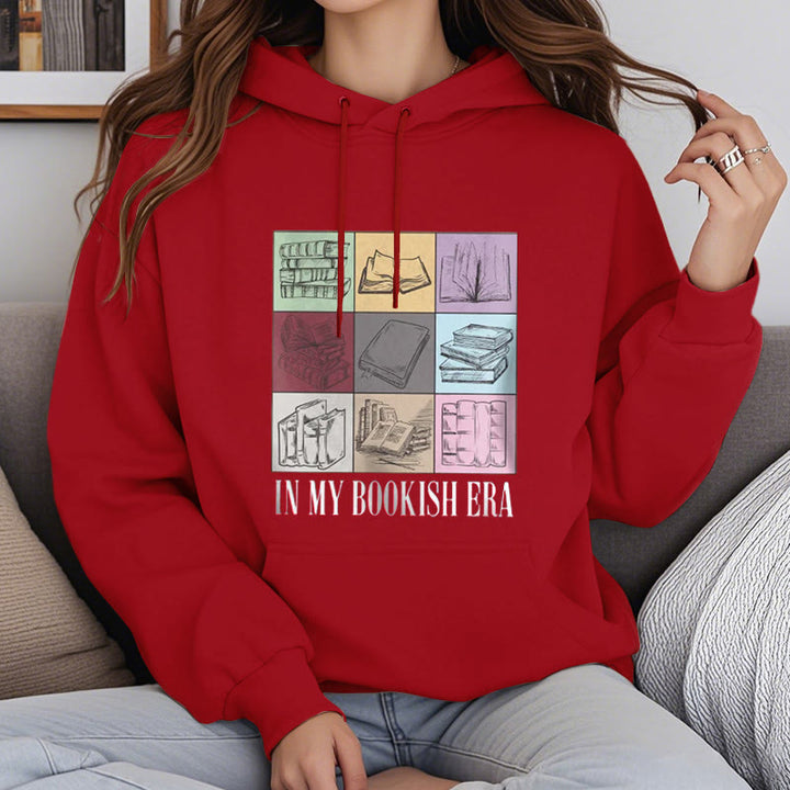 In My Bookish Era Fleece Hoodie Long Sleeves Hooded Sweatshirts