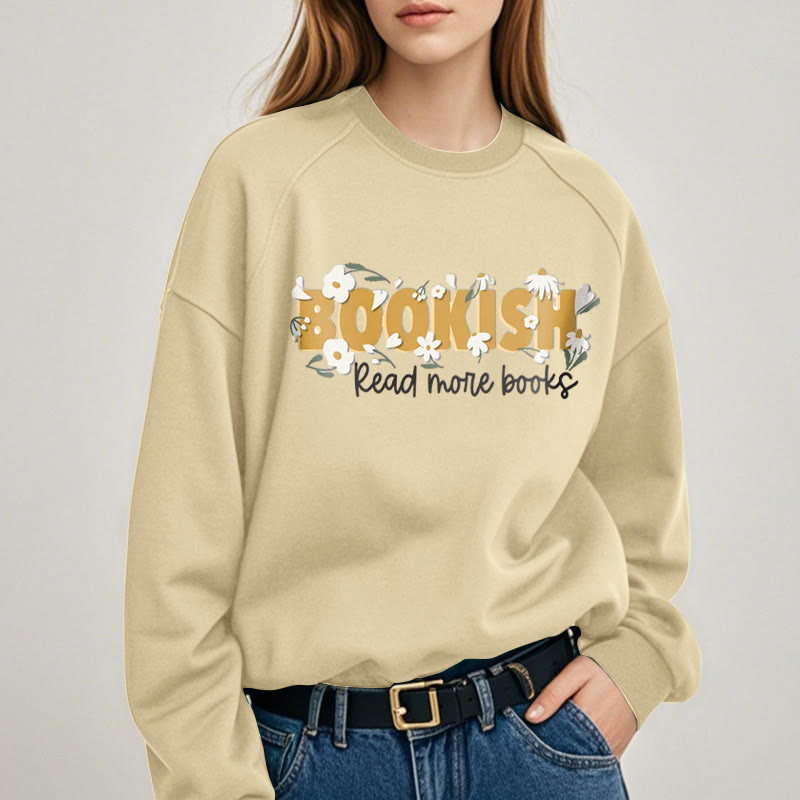 BOOKISH Read More Books Womens Crewneck Sweatshirt Pullover