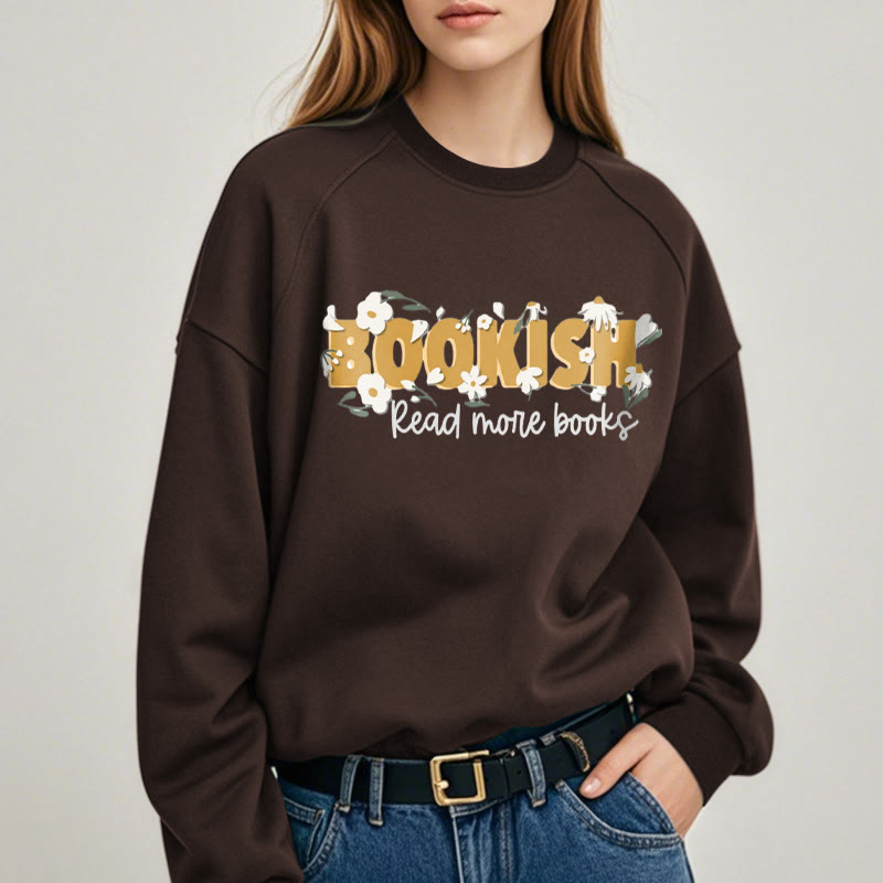 BOOKISH Read More Books Womens Crewneck Sweatshirt Pullover