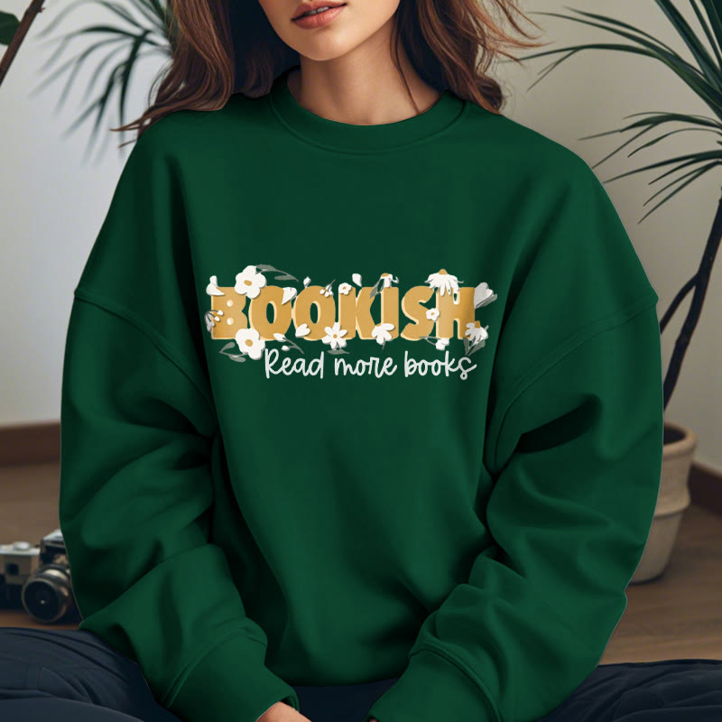 BOOKISH Read More Books Womens Crewneck Sweatshirt Pullover