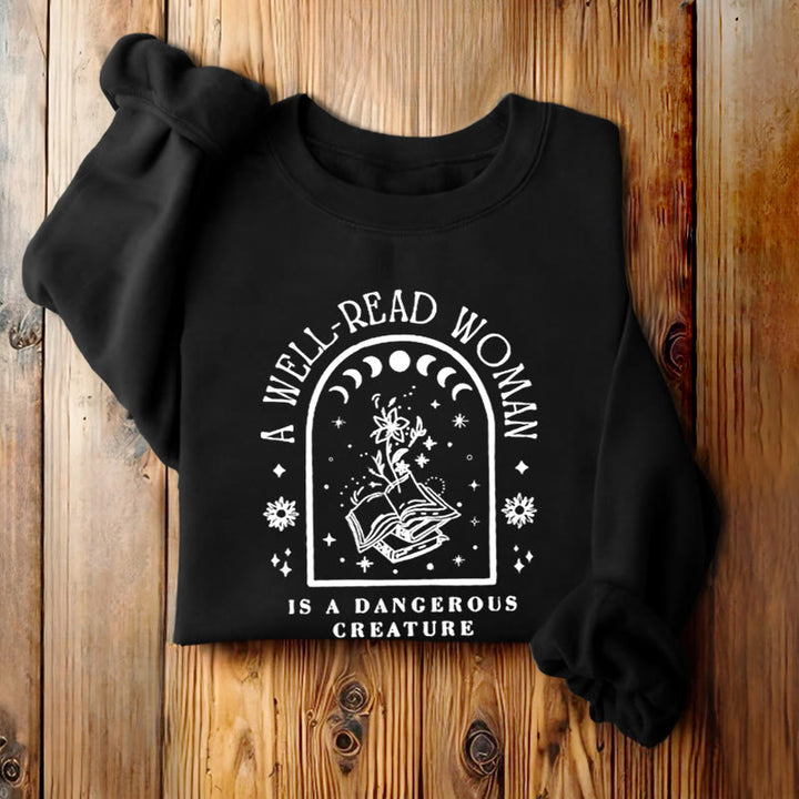 A WELL-READ WOMAN Womens Crewneck Sweatshirt Pullover