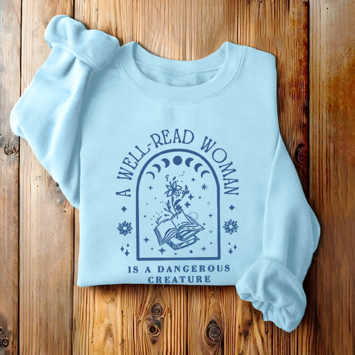 A WELL-READ WOMAN Womens Crewneck Sweatshirt Pullover