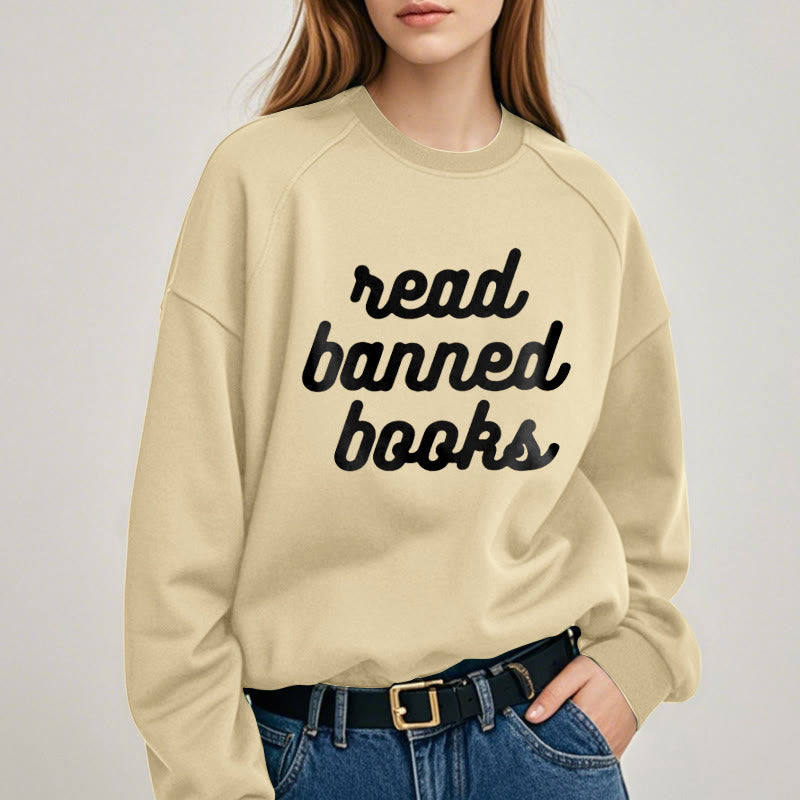 READ BANNED BOOKS Womens Crewneck Sweatshirt Pullover