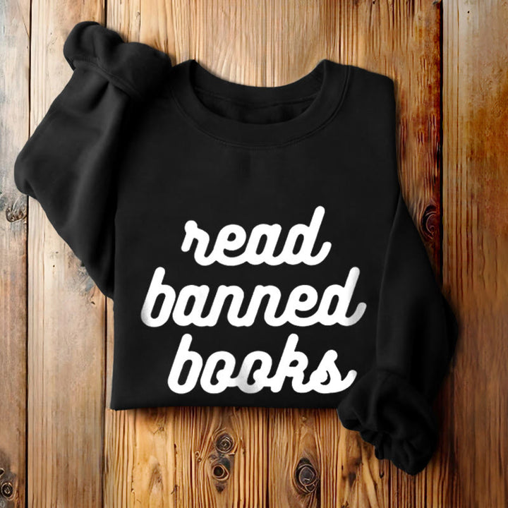 READ BANNED BOOKS Womens Crewneck Sweatshirt Pullover