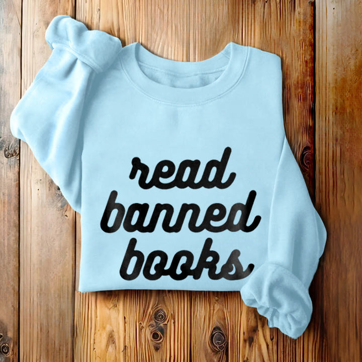 READ BANNED BOOKS Womens Crewneck Sweatshirt Pullover