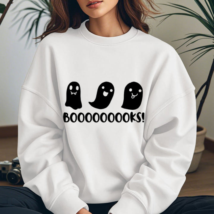 BOOOOOOOOKS! Ghosts Womens Crewneck Sweatshirt Pullover