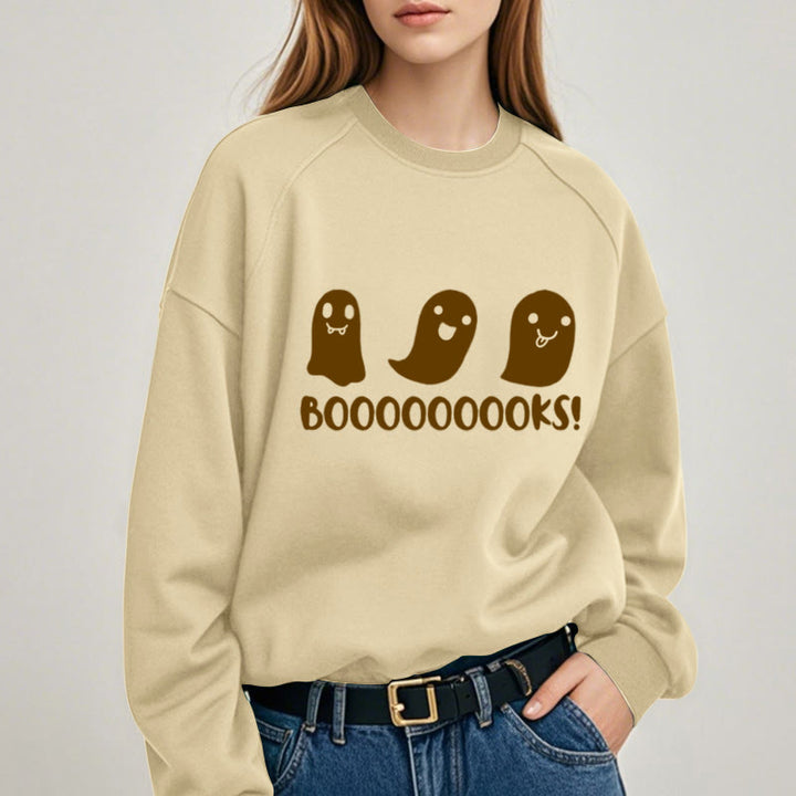 BOOOOOOOOKS! Ghosts Womens Crewneck Sweatshirt Pullover