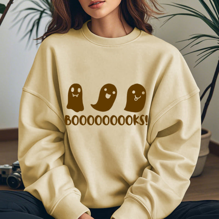 BOOOOOOOOKS! Ghosts Womens Crewneck Sweatshirt Pullover