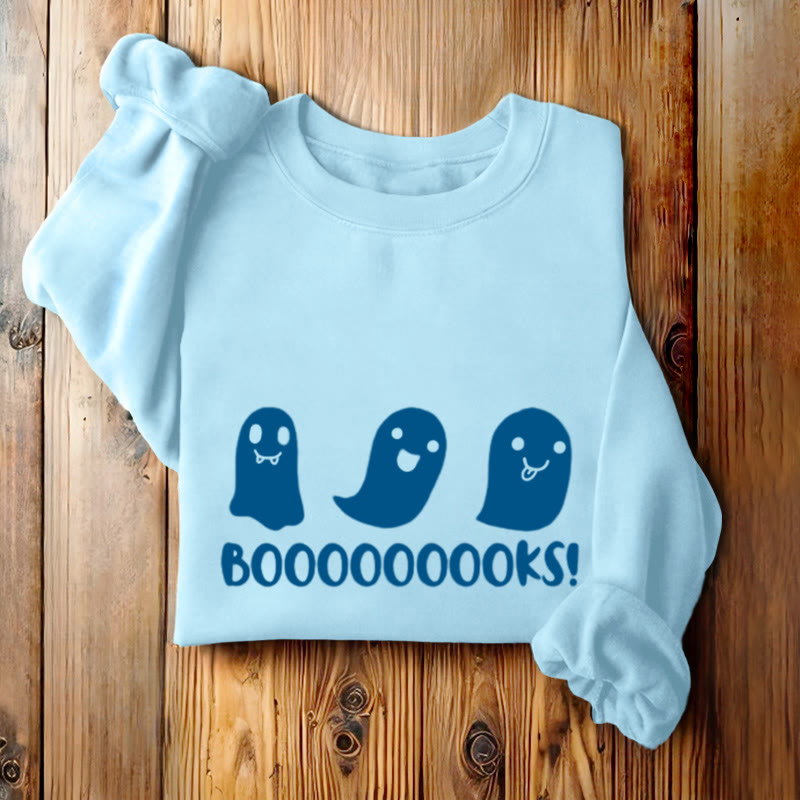 BOOOOOOOOKS! Ghosts Womens Crewneck Sweatshirt Pullover