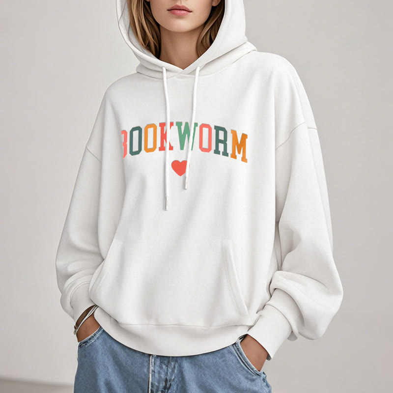 Bookworm Teacher Books Fleece Lined Hoodie Comfy Hooded Sweatshirts