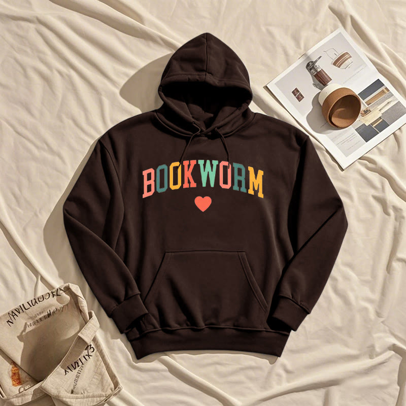 Bookworm Teacher Books Fleece Lined Hoodie Comfy Hooded Sweatshirts