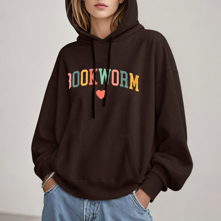 Bookworm Teacher Books Fleece Lined Hoodie Comfy Hooded Sweatshirts