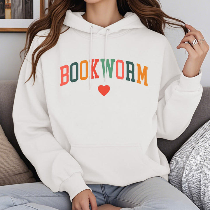 Bookworm Teacher Books Fleece Lined Hoodie Comfy Hooded Sweatshirts