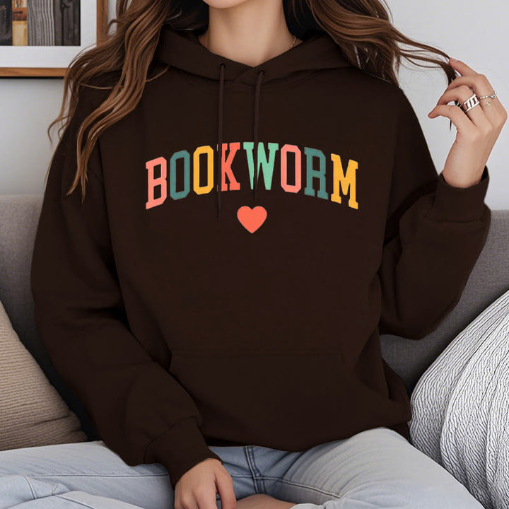 Bookworm Teacher Books Fleece Lined Hoodie Comfy Hooded Sweatshirts