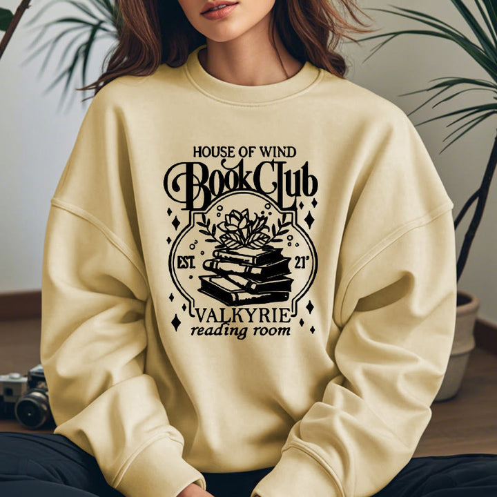 HOUSE OF WIND BOOK CLUD Womens Crewneck Sweatshirt Pullover