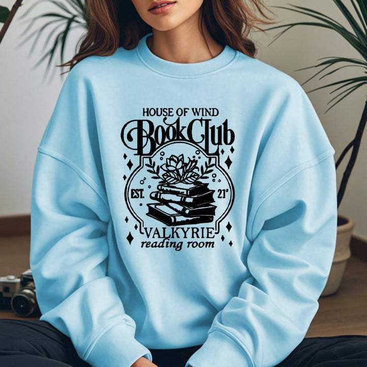 HOUSE OF WIND BOOK CLUD Womens Crewneck Sweatshirt Pullover