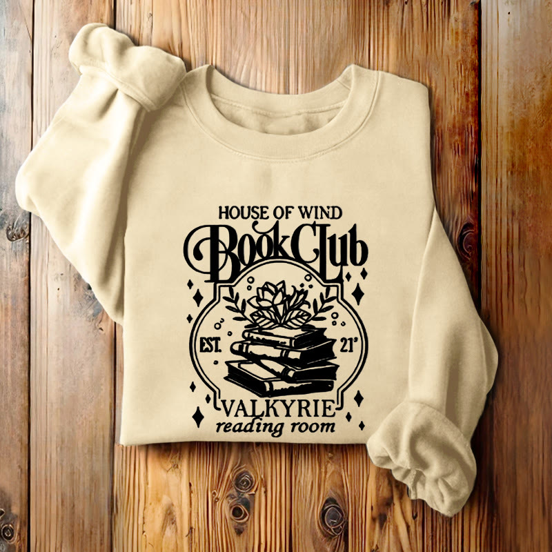 HOUSE OF WIND BOOK CLUD Womens Crewneck Sweatshirt Pullover