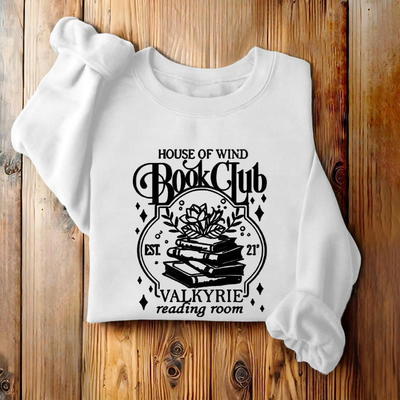 HOUSE OF WIND BOOK CLUD Womens Crewneck Sweatshirt Pullover