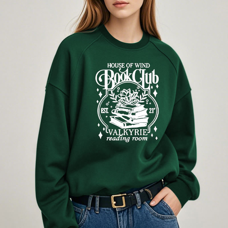 HOUSE OF WIND BOOK CLUD Womens Crewneck Sweatshirt Pullover