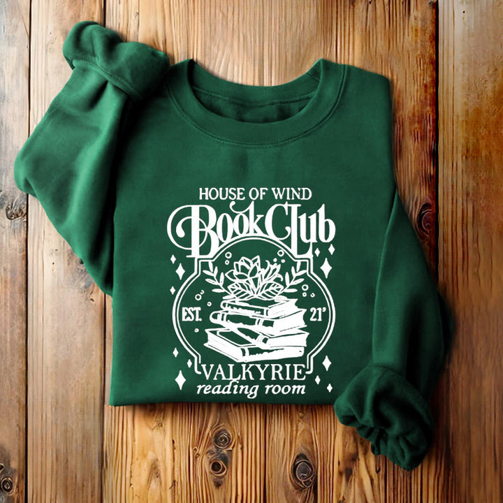 HOUSE OF WIND BOOK CLUD Womens Crewneck Sweatshirt Pullover