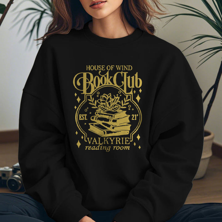 HOUSE OF WIND BOOK CLUD Womens Crewneck Sweatshirt Pullover