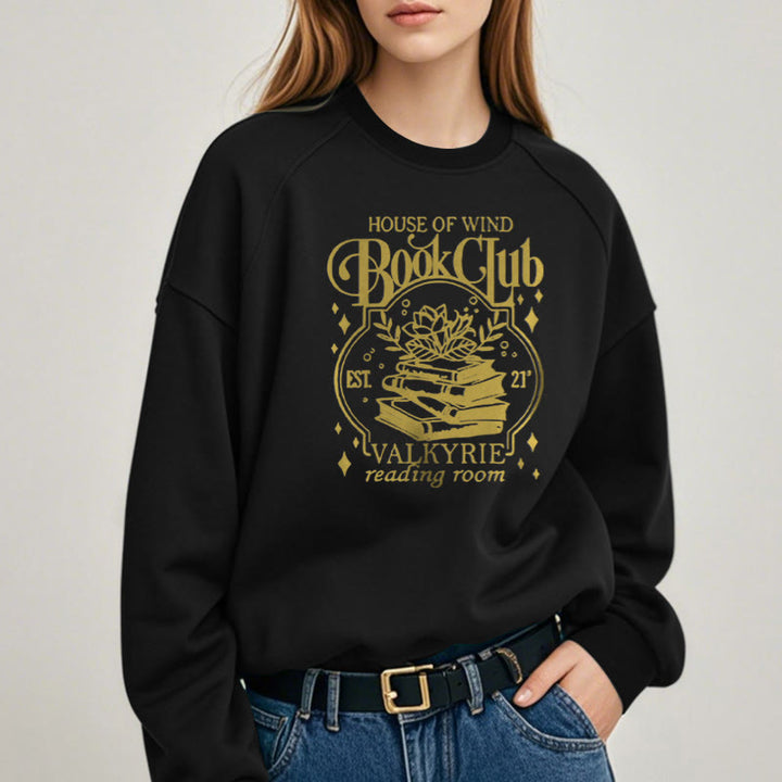 HOUSE OF WIND BOOK CLUD Womens Crewneck Sweatshirt Pullover