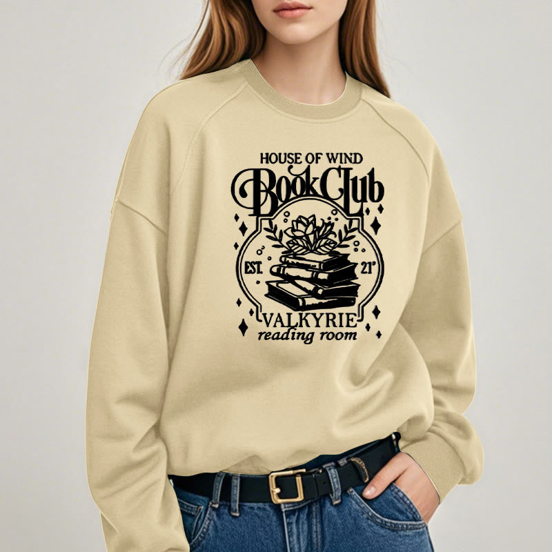 HOUSE OF WIND BOOK CLUD Womens Crewneck Sweatshirt Pullover