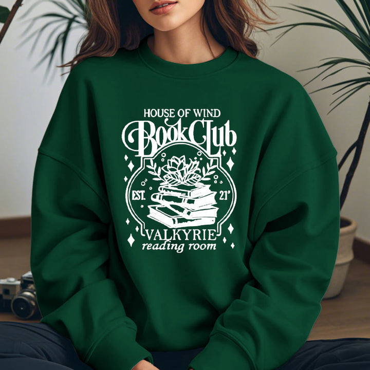 HOUSE OF WIND BOOK CLUD Womens Crewneck Sweatshirt Pullover