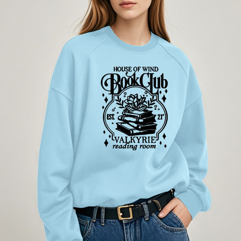 HOUSE OF WIND BOOK CLUD Womens Crewneck Sweatshirt Pullover