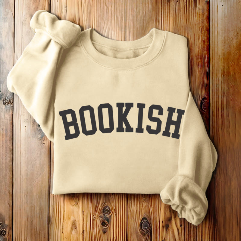 BOOKISH Solid Color Womens Crewneck Sweatshirt Pullover