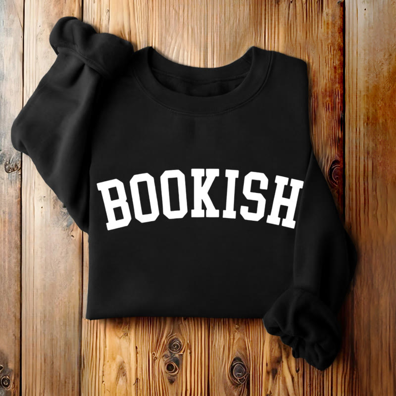 BOOKISH Solid Color Womens Crewneck Sweatshirt Pullover