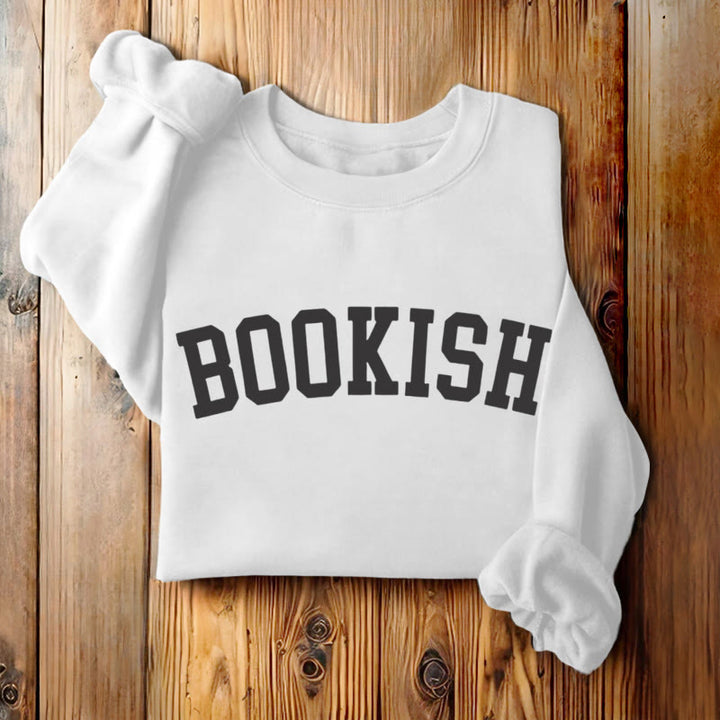 BOOKISH Solid Color Womens Crewneck Sweatshirt Pullover