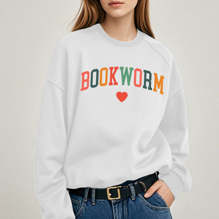 BOOKWORM Book Lovers Womens Crewneck Sweatshirt Pullover