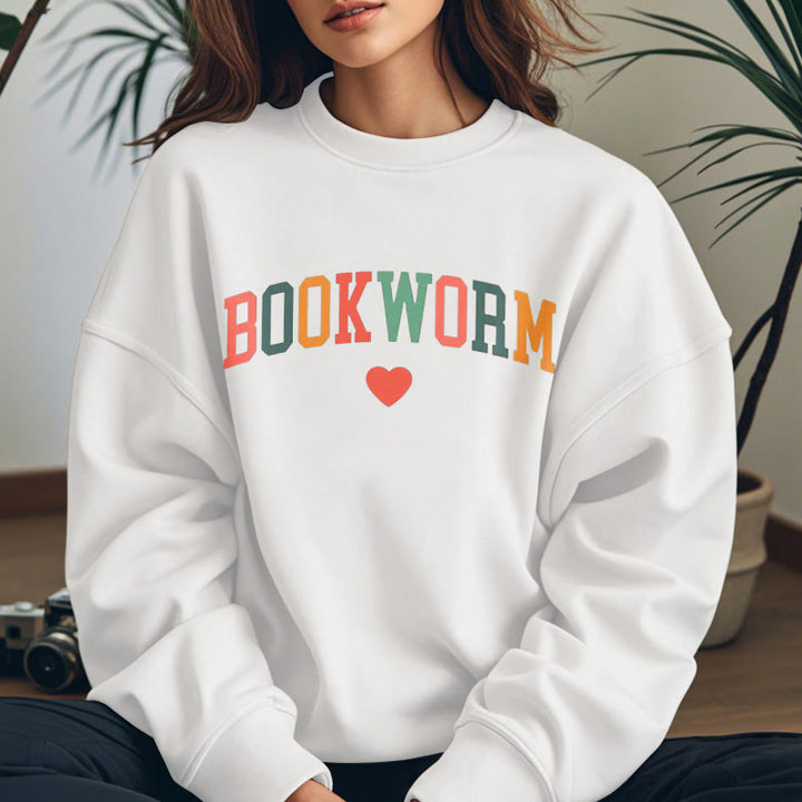 BOOKWORM Book Lovers Womens Crewneck Sweatshirt Pullover