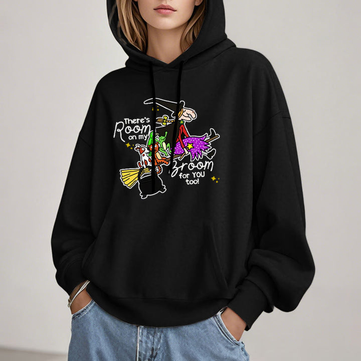 There's Room Om My Broom For You Fleece Lined Hoodie Comfy Hooded Sweatshirts