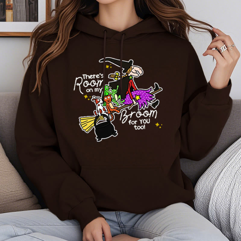 There's Room Om My Broom For You Fleece Lined Hoodie Comfy Hooded Sweatshirts