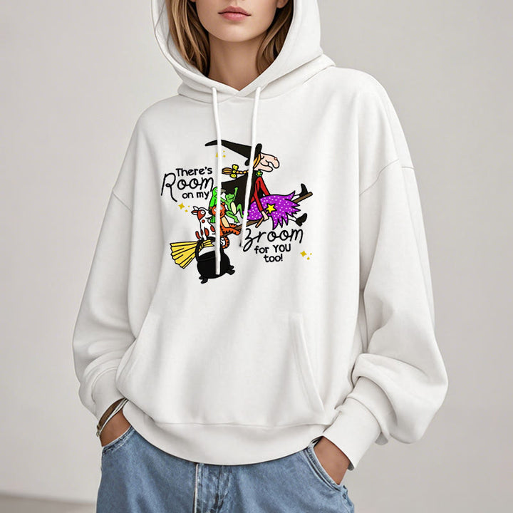 There's Room Om My Broom For You Fleece Lined Hoodie Comfy Hooded Sweatshirts