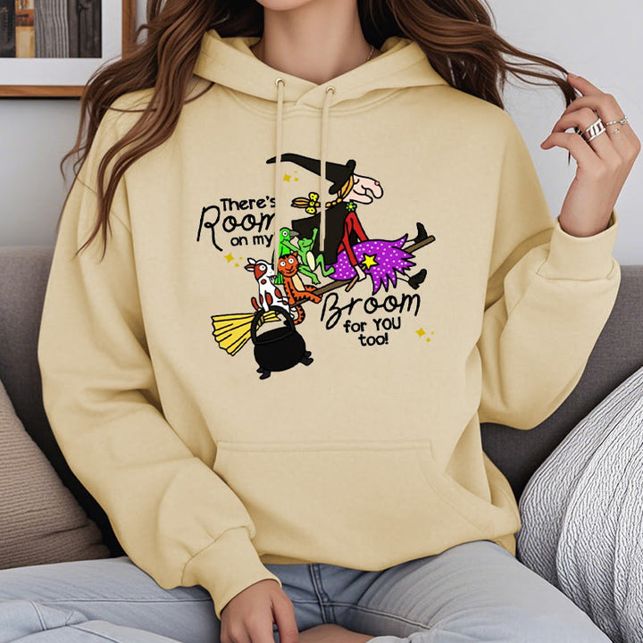 There's Room Om My Broom For You Fleece Lined Hoodie Comfy Hooded Sweatshirts