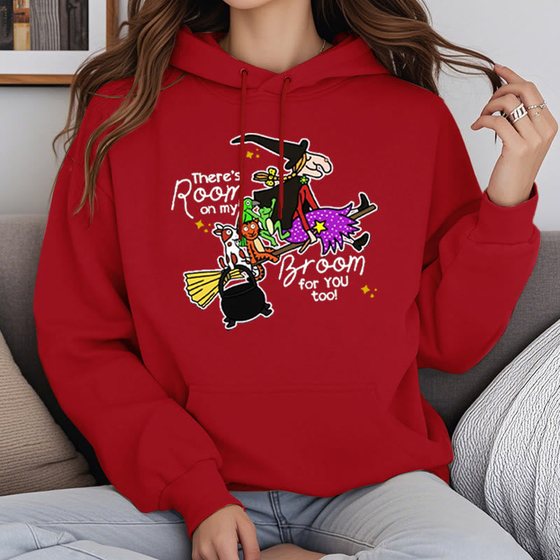 There's Room Om My Broom For You Fleece Lined Hoodie Comfy Hooded Sweatshirts