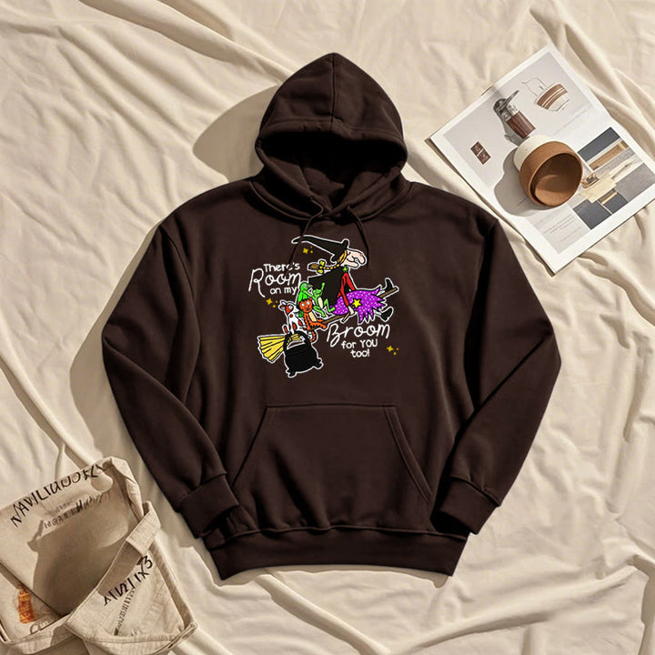 There's Room Om My Broom For You Fleece Lined Hoodie Comfy Hooded Sweatshirts