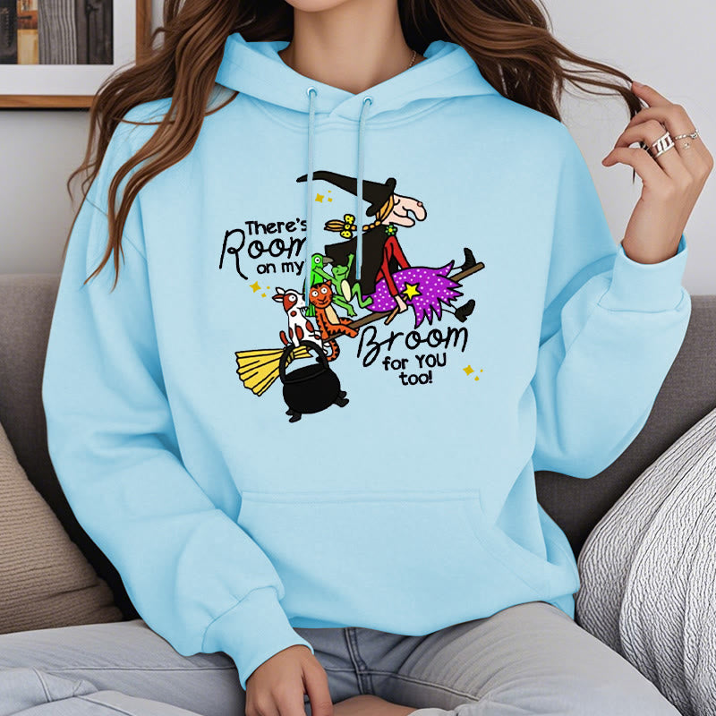 There's Room Om My Broom For You Fleece Lined Hoodie Comfy Hooded Sweatshirts